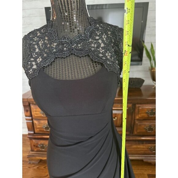 Cache Sleeveless Black Lace Mid length Cocktail Sheath Dress Size 0 - Picture 5 of 6